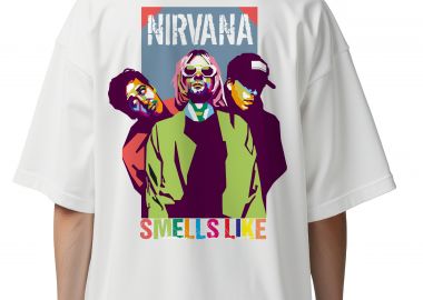 Oversized T-Shirt Nirvana Art1 Rock Avenue White - Rock Avenue - 