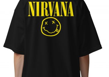 Oversized T-Shirt Nirvana Face Art Rock Avenue Black - Rock Avenue - 