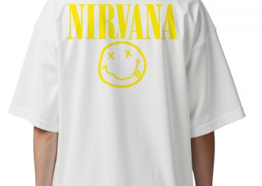 Oversized T-Shirt Nirvana Face Art Rock Avenue White - Rock Avenue - 