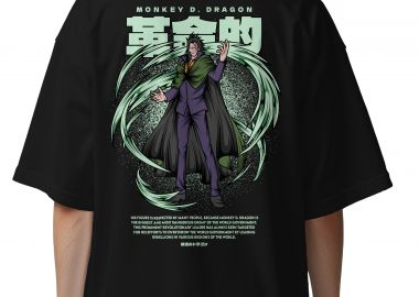 Oversized T-Shirt One Piece Monkey D. Dragon Pop Culture Black - Pop Culture - 