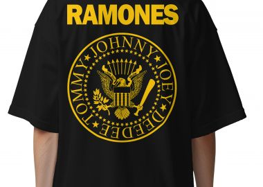 Oversized T-Shirt Ramones Pres. Logo Rock Avenue Black - Rock Avenue - 