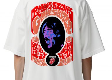 Oversized T-Shirt Rolling Stones Art1 Rock Avenue White - Rock Avenue - 