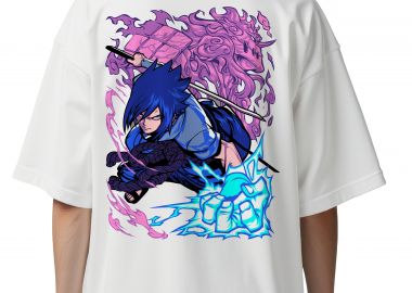 Oversized T-Shirt Sasuke Uchiha Naruto Pop Culture White - Pop Culture - 