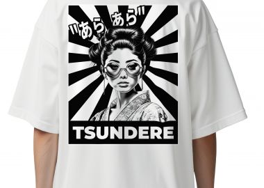 Oversized T-Shirt Tsundere Pop Culture White - Pop Culture - 