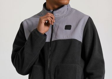Oversized ζακέτα fleece με rubber logo - FUNKY BUDDHA - 