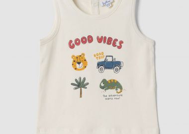OVS βρεφική αμάνικη μπλούζα με print - 002682733 Λευκό - OVS KIDS - 