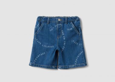 OVS βρεφική denim βερμούδα με ελαστική μέση Regular Fit - 002575221 Μπλε Σκούρο - OVS KIDS - 