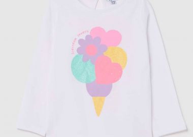 OVS βρεφική μακρυμάνικη μπλούζα με ice cream print - 002219958 Λευκό - OVS KIDS - 