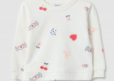 OVS βρεφική μπλούζα φούτερ με all-over print Regular Fit - 002553063 Λευκό - OVS KIDS - 
