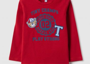 OVS βρεφική μπλούζα με print Regular Fit - 002553920 Κόκκινο - OVS KIDS - 