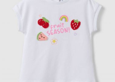 OVS βρεφική μπλούζα με print Regular Fit - 002649453 Λευκό - OVS KIDS - 