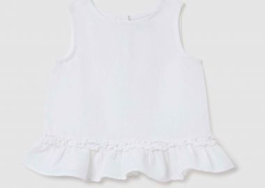 OVS βρεφικό αμάνικο τοπ με βολάν - 002270401 Λευκό - OVS KIDS - 