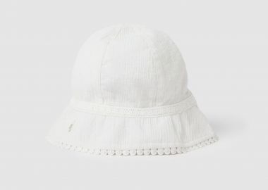 OVS βρεφικό καπέλο bucket με κέντημα floral - 002268391 Λευκό - OVS KIDS - 