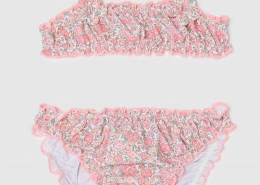 OVS βρεφικό σετ μαγιό μπικίνι τοπ και σλιπ με flower print και κυματιστά τελειώματα - 002199366 Ροζ - OVS KIDS - 