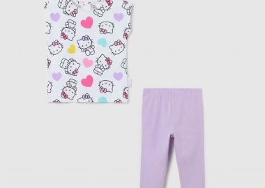 OVS βρεφικό σετ ρούχων μπλούζα και κολάν με print Hello Kitty - 002222682 Λιλά - OVS KIDS - 