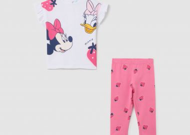 OVS βρεφικό σετ ρούχων μπλούζα και κολάν με print Minnie Mouse και Daisy Duck - 002269885 Λευκό - OVS KIDS - 