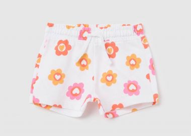 OVS βρεφικό σορτς με floral print - 002361951 Λευκό - OVS KIDS - 