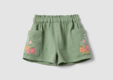 OVS βρεφικό σορτς με κέντημα floral Regular Fit - 002694714 Πράσινο - OVS KIDS - 