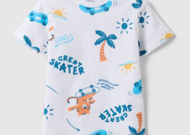 OVS βρεφικό T-shirt με all-over print Regular Fit - 002564460 Γαλάζιο - OVS KIDS - 