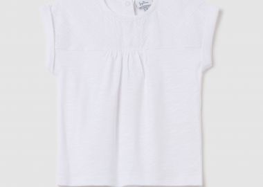 OVS βρεφικό T-shirt με κιπούρ δαντέλα - 002270035 Λευκό - OVS KIDS - 