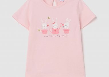 OVS βρεφικό T-shirt με print - 002270006 Ροζ - OVS KIDS - 