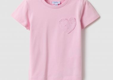 OVS βρεφικό T-shirt με print καρδιά Regular Fit - 002617165 Ροζ - OVS KIDS - 