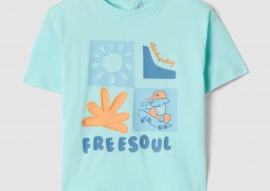 OVS βρεφικό T-shirt με print Οversized Fit - 002575230 Γαλάζιο - OVS KIDS - 