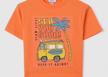 OVS βρεφικό T-shirt με print Regular Fit - 002279899 Πορτοκαλί - OVS KIDS - 