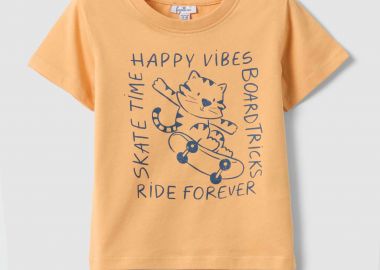 OVS βρεφικό T-shirt με print Regular Fit - 002564502 Πορτοκαλί - OVS KIDS - 