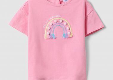 OVS βρεφικό T-shirt με print Regular Fit - 002576669 Ροζ - OVS KIDS - 