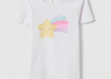 OVS βρεφικό T-shirt με print Regular Fit - 002576674 Λευκό - OVS KIDS - 