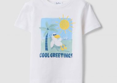 OVS βρεφικό T-shirt με print Regular Fit - 002619609 Λευκό - OVS KIDS - 