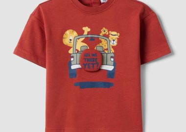 OVS βρεφικό T-shirt με print Regular Fit - 002656446 Κόκκινο - OVS KIDS - 