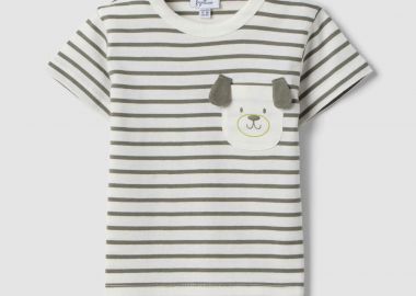 OVS βρεφικό T-shirt με ριγέ σχέδιο Regular Fit - 002656280 Λευκό - OVS KIDS - 