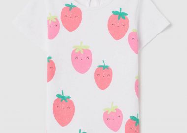 OVS βρεφικό T-shirt με strawberries print - 002268755 Λευκό - OVS KIDS - 