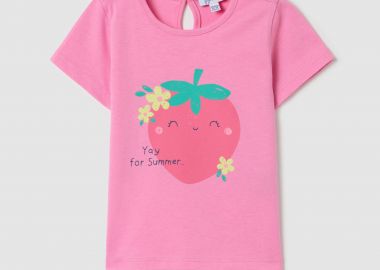 OVS βρεφικό T-shirt με strawberry print - 002349823 Ροζ - OVS KIDS - 