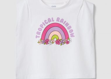OVS παιδική αμάνικη μπλούζα με print - 002688331 Λευκό - OVS KIDS - 