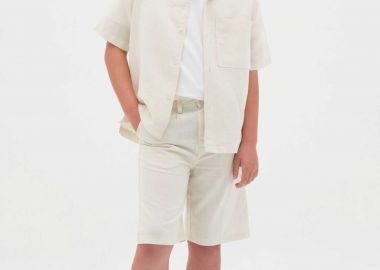 OVS παιδική βερμούδα μονόχρωμη Regular Fit - 002269768 Κρέμ - OVS KIDS - 