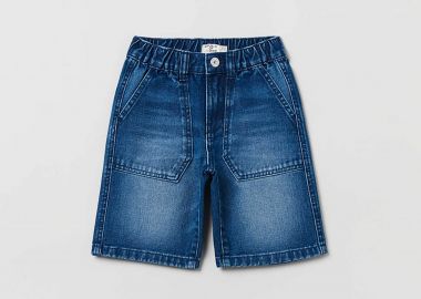 OVS παιδική denim βερμούδα με ελαστική μέση και washed effect - 001758168 Denim Blue Σκούρο - OVS KIDS - 
