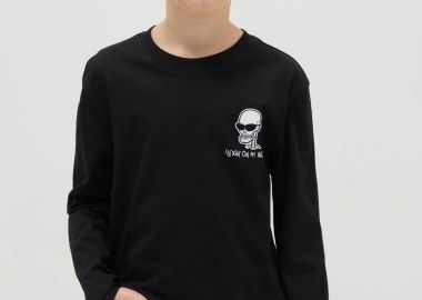 OVS παιδική μακρυμάνικη μπλούζα με print Regular Fit - 002556382 Μαύρο - OVS KIDS - 