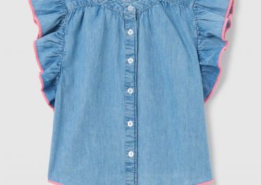 OVS παιδικό denim πουκάμισο με contrast - 002264787 Denim Blue - OVS KIDS - 