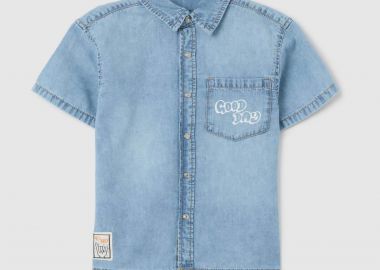 OVS παιδικό denim πουκάμισο με τσέπη Regular Fit - 002356335 Denim Blue - OVS KIDS - 