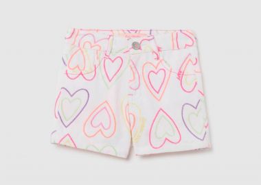 OVS παιδικό denim σορτς με all-over print - 002303104 Λευκό - OVS KIDS - 