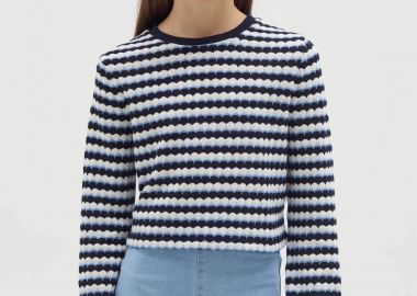 OVS παιδικό πουλόβερ με ριγέ σχέδιο Regular Fit - 002194567 Denim Blue Ανοιχτό - OVS KIDS - 