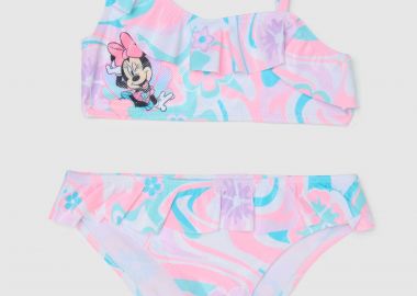 OVS παιδικό σετ μαγιό μπικίνι τοπ και σλιπ Disney Minnie Mouse print λεπτομέρειες με βολάν - 002199905 Ροζ - OVS KIDS - 