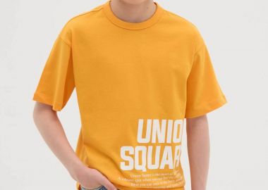 OVS παιδικό T-shirt με lettering print Regular Fit - 002301125 Πορτοκαλί - OVS KIDS - 