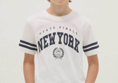 OVS παιδικό T-shirt με lettering print Regular Fit - 002574170 Λευκό - OVS KIDS - 