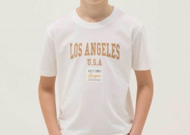 OVS παιδικό T-shirt με lettering print Regular Fit - 002613411 Λευκό - OVS KIDS - 