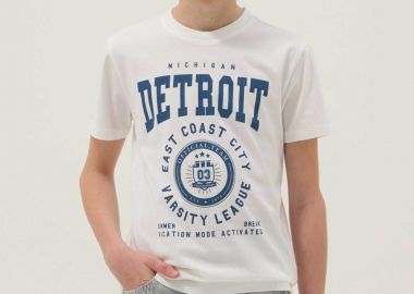 OVS παιδικό T-shirt με lettering print Regular Fit - 002613421 Λευκό - OVS KIDS - 