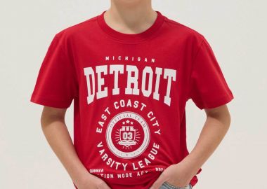 OVS παιδικό T-shirt με lettering print Regular Fit - 002613431 Κόκκινο - OVS KIDS - 